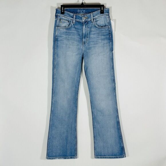 ETICA Anya High Rise Modern Flare Blue Jeans In River Cliff Size 29x32 NWT $239 - Picture 4 of 12